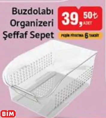HOBBY LİFE BUZDOLABI ORGANİZERİ ŞEFFAF SEPET